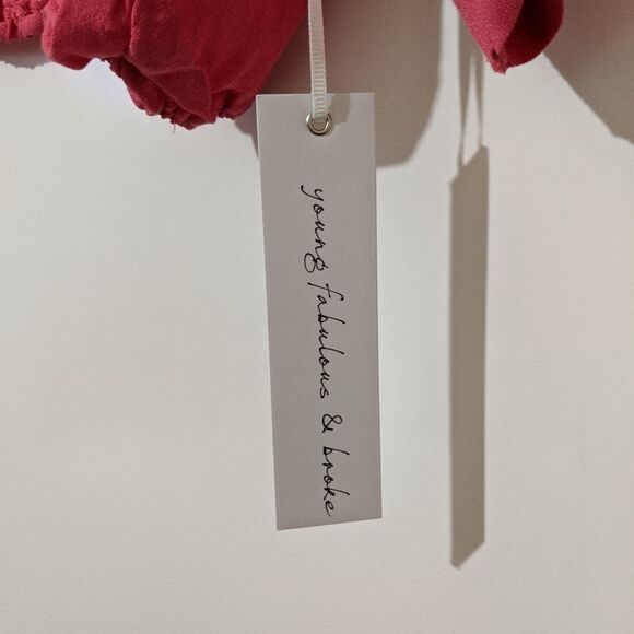 YFB Young Fabulous & Broke On The Road Flowy 3/4 Sleeve Top Coral Pink XS - Picture 7 of 8